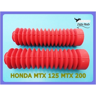 HONDA MTX125 MTX200 FRONT FORK BOOT RUBBER “RED” SET // ยางหุ้มโช้ค สีแดง ไม่มีเหล็กรัดปลาย สินค้าคุณภาพดี