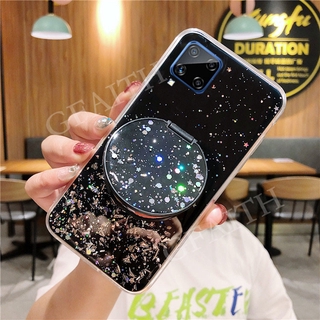 เคสโทรศัพท์ Samsung Galaxy A02s A12 5G New Casing 2020 Case Fashion Makeup Mirror Stand Phone Softcase Silicone Clear Back Cover SamsungA12