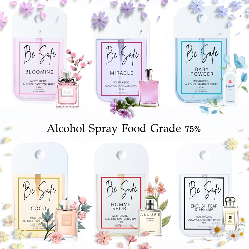 Hand Tag Alcohol spray  Food grade สเปรย์แอลกอฮอล์แบบพกพา กลิ่นน้ำหอมเค้าเตอร์แบรนด์