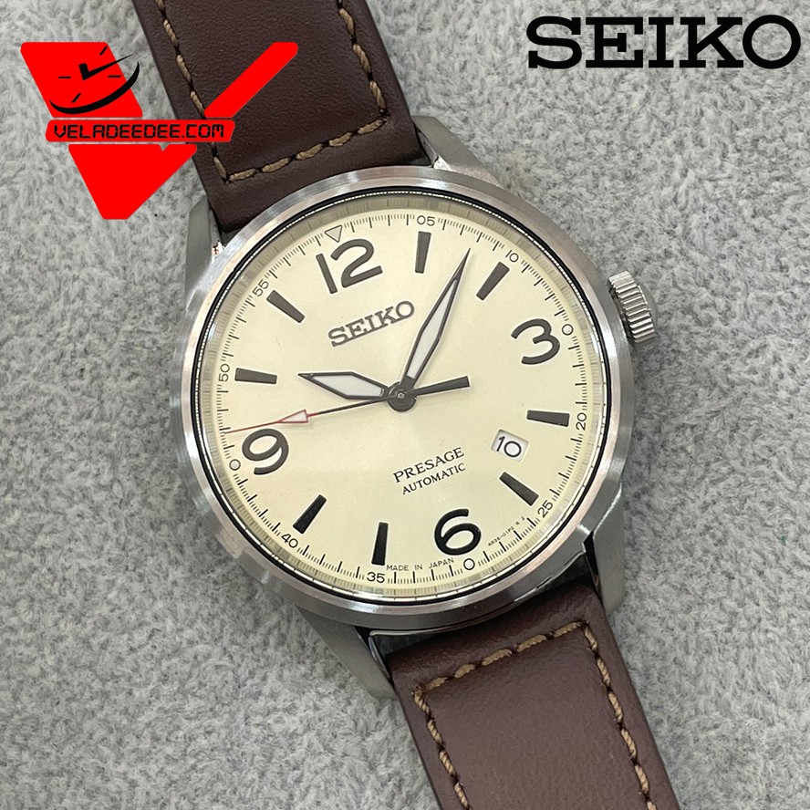 ไซโก้แท้100% นาฬิกา Seiko Presage Automatic Japan Made Sapphire Glass นาฬิกาข้อมือผู้ชาย สายหนังแท้ รุ่น SRPB63J1
