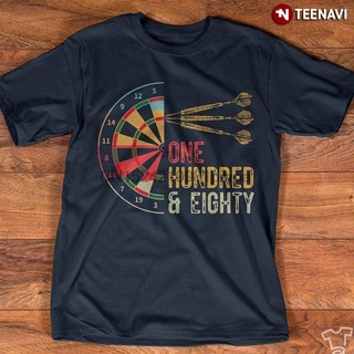 เสื้อยืดลําลอง คอกลม แขนสั้น พิมพ์ลาย Dart Devil One Hundred &amp; Eighty สีดํา แฟชั่นฤดูร้อน สําหรับผู้ชาย