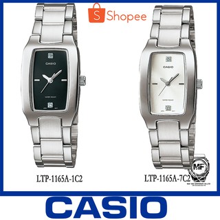 Casio นาฬิกาข้อมือผู้หญิง สายสแตนเลสสีเงิน รุ่น LTP-1165A-1C2 ดำเพชร LTP-1165A-7C2 ขาว