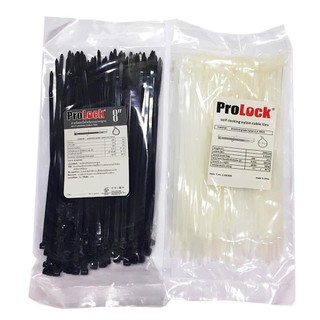 เคเบิลไทร์ Cable Tie สีขาวและสีดำ บรรจุ 100 เส้น PROLOCK