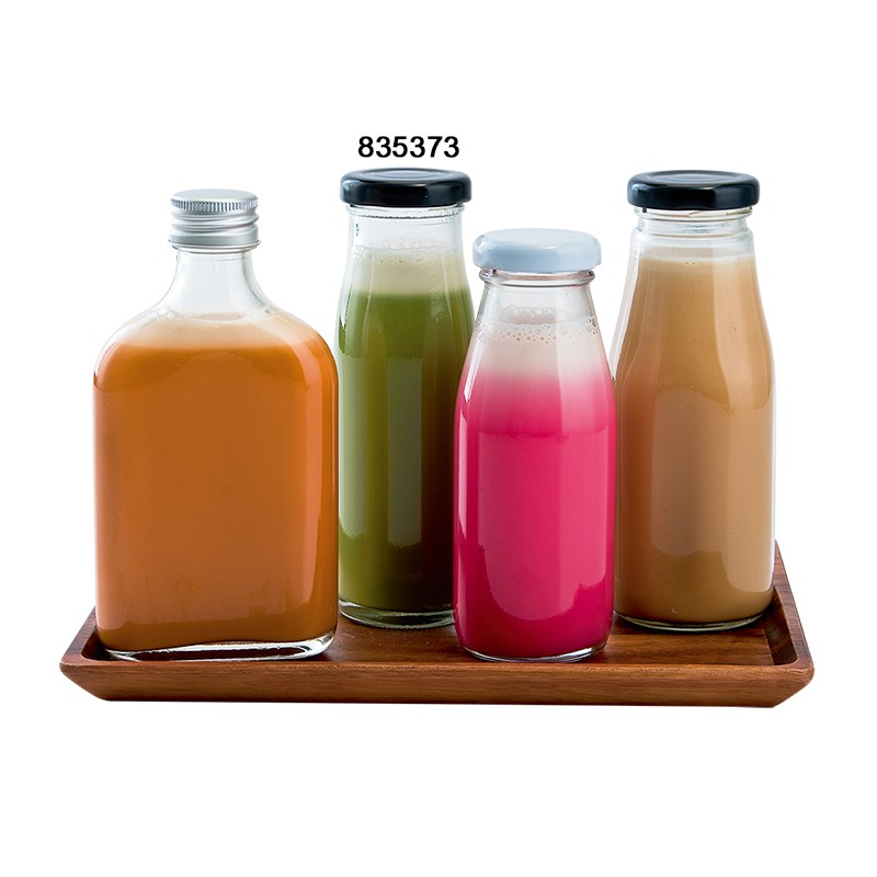 ขวดน้ำผลไม้ พร้อมฝาปิด ขนาด 200 มล. แพ็ค 6 ขวด/Fruit juice bottles with lids 200 ml. Pack of 6 bottl