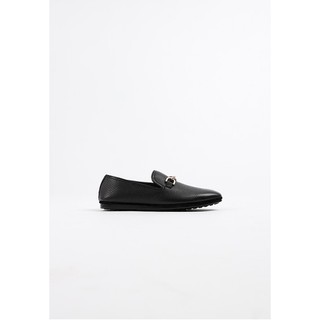 รองเท้าหนังแท้แบบสวมโลฟเฟอร์ Classic Minimalist Loafer In Black Lamb Leather