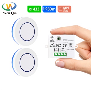 โมดูลรับสัญญาณรีเลย์สวิตช์ไร้สาย 433MHz Rf Push Button Switch AC 220V 10A สําหรับโคมไฟเปิดปิด