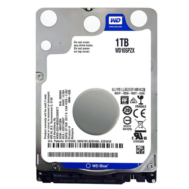 1 TB HDD 2.5"  WD BLUE 5400RPM SATA3 ( WD10SPZX )