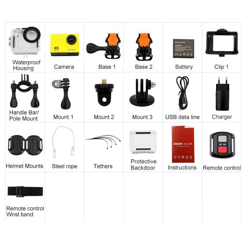 EKEN H9R Aciton Camera กล้องติดหมวก กล้องติดหมวกกันน็อค กล้องโกโปร 4K สีดำ พร้อมรีโมท (ของเเท้ 100%) thumbnail 10