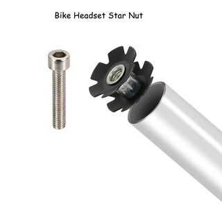สตานัทสำหรับตอกยึดซางโช๊ค พร้อมสกรู M6 x 40 mm. MTB Star Nut 1-1/8" With screw (2ชุด)