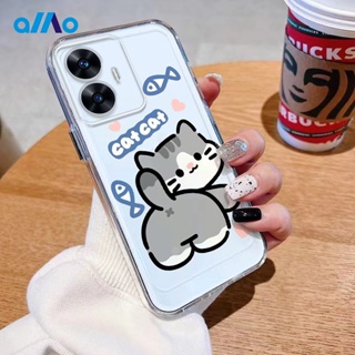 เคสโทรศัพท์มือถือแบบนิ่ม ลายการ์ตูนแมว สําหรับ Realme 11 Pro + 11 Pro + 10t 10 Pro + 9i Realme C55 C35 C30s C33 2023 C30 C31 Ultra