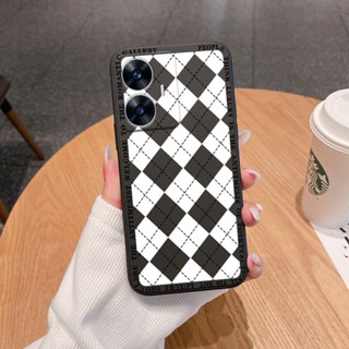 เคสโทรศัพท์มือถือนิ่ม ลายตารางหมากรุก สร้างสรรค์ สําหรับ Realme C55 C55 C30s C33 C30 C31 C35 C25s C11 2021