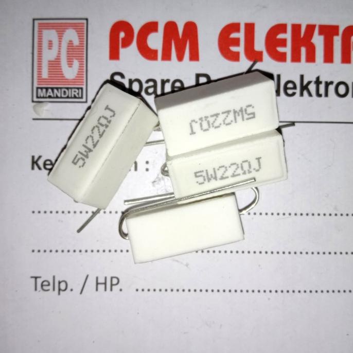 R TAIWAN 22 โอห์ม 22R 22Ohm 5w 5watt 5 วัตต์ตัวต้านทาน pcmelektrob90 คุณภาพดี