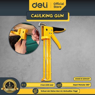 Deli Caulking Gun / Tembakan Lem atau Silikon 9 Inch Bahan Besi A3 EDL2350