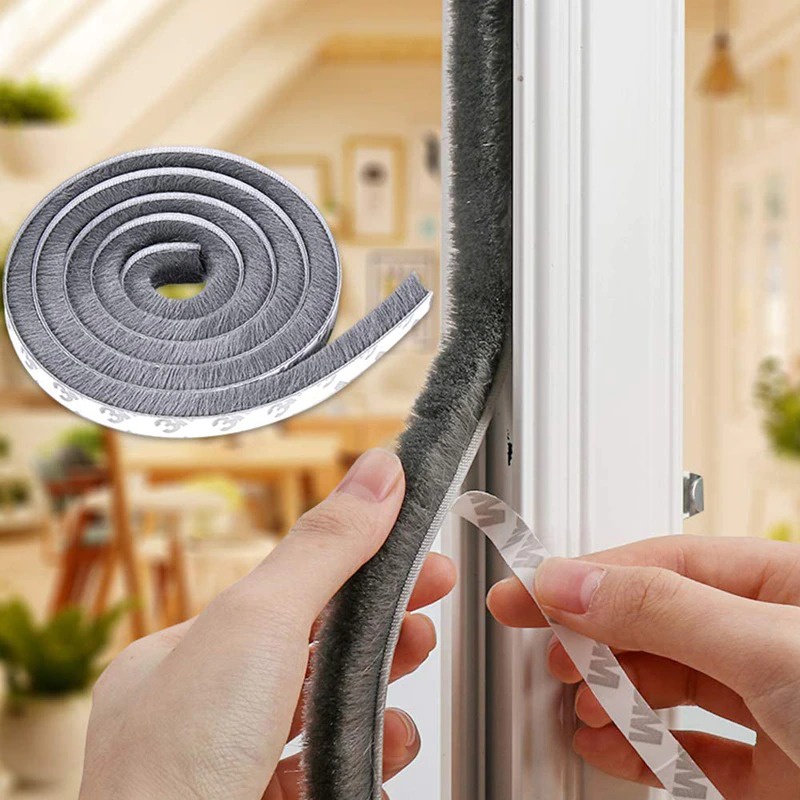 R3S Ganchun Lis Strip Door Brush Strip Sealing Sound Insulation 9 X 15 Mm 10m - Kk-062 - สีเทา R3WS