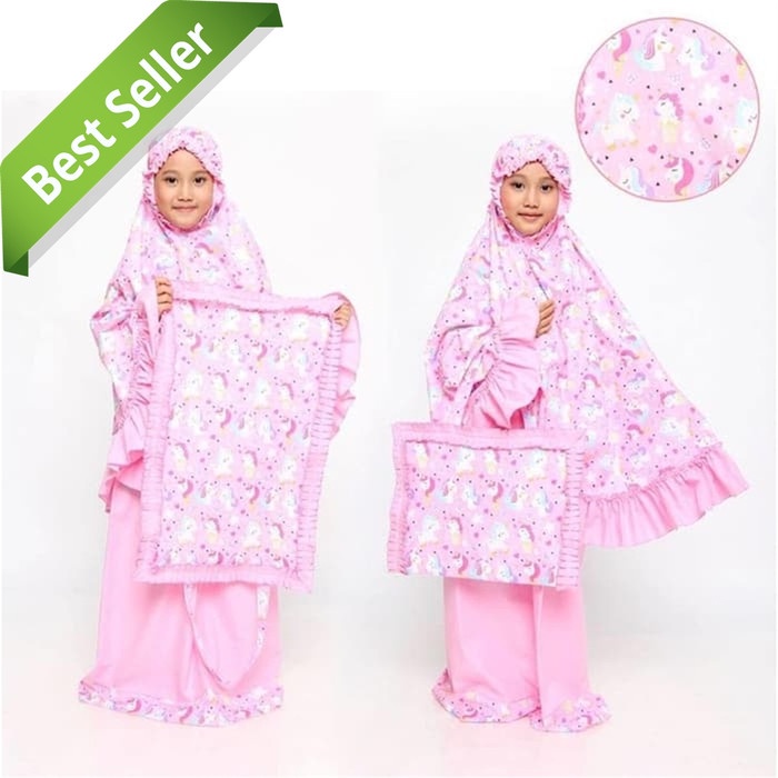 CHILDRENS PRAYER CLOTHES SIZE S (3-4 ปี) PINK UNICORN PRAYER RUGS CHARACTER - XS-2-3 ปีน่ารักเทรนด์พ