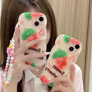 เคสโทรศัพท์มือถือ tpu แบบนิ่ม ลายสตรอเบอร์รี่ สําหรับ iPhone 14 14promax 14pro 11 12 12PRO 12PROMAX 13 13pro