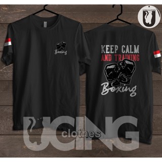 เสื้อยืด พิมพ์ลาย Keep Calm And Training Boxing