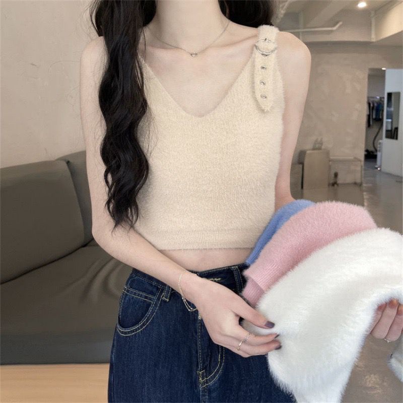 TT007 - FUR TANK TOP/KOREA STYLE TANK TOP/IMPORTED TANK TOP/TAN TOP TANK TOP