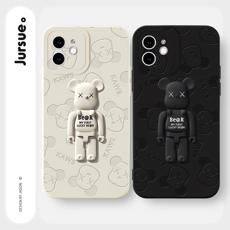 JURSUE เคสคู่ เคสไอโฟน คู่รัก กันกระแทกซิลิโคนนุ่มน่ารักตลก เคสโทรศัพท์ สีดำ Compatible for iPhone 17 16 15 14 13 12 11 Pro Max SE 2020 X XR XS 8 7 Plus พลัส Y2967