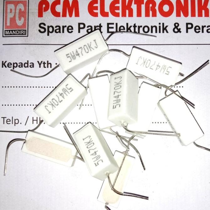 R 470k 470Kohm 470 K 5w 5watt 5 วัตต์ตัวต้านทานชอล์ก pcmelektrob90 Champion