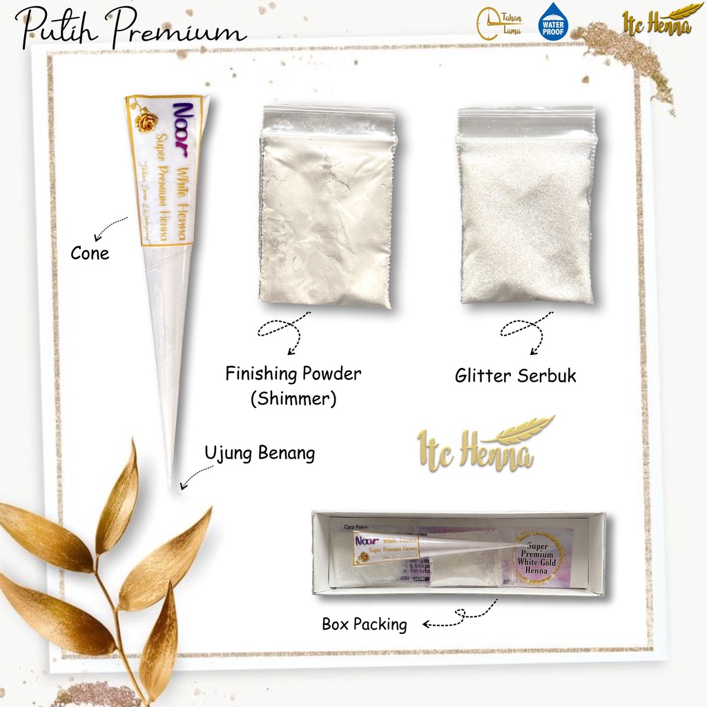 White & Gold Henna Cone เจ้าสาว Henna White Henna กันน้ํา