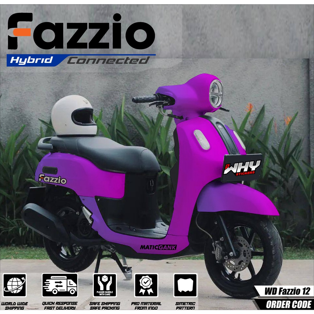 Fazzio ใหม่ Full Body Decal สติกเกอร์รถจักรยานยนต์ 2022 Yamaha สติกเกอร์ Simple Variation อุปกรณ์เสร