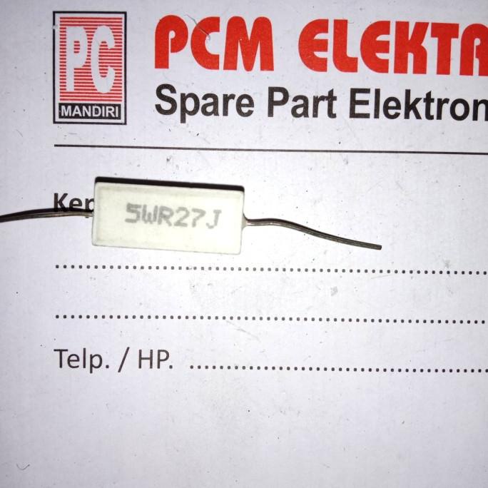 R 0.27R 0.27 โอห์ม 0R27 5w 5watt 5 วัตต์ Chalk Resistor pcmeelectrob90 ซื้อกันเถอะ
