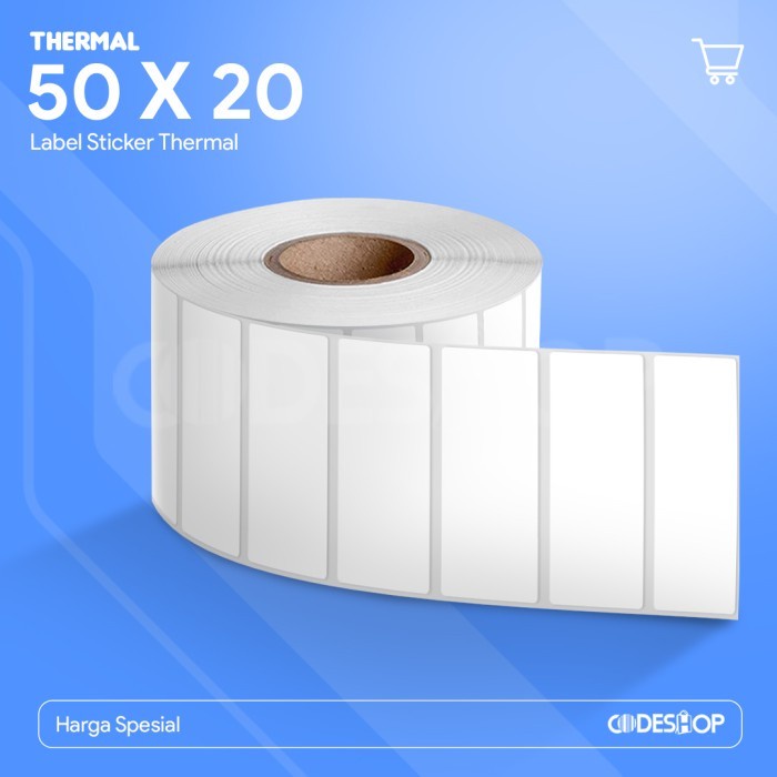 สติ๊กเกอร์ฉลาก THERMALT 50 X 20 MM กระดาษ ETICKET 1 เส้น 1000 ชิ้น