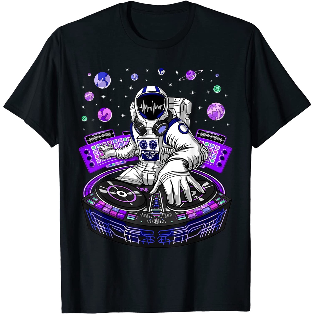 Kaos Astronaut Psychedelic Music DJ Psytrance Techno EDM Festival เสื้อยืด