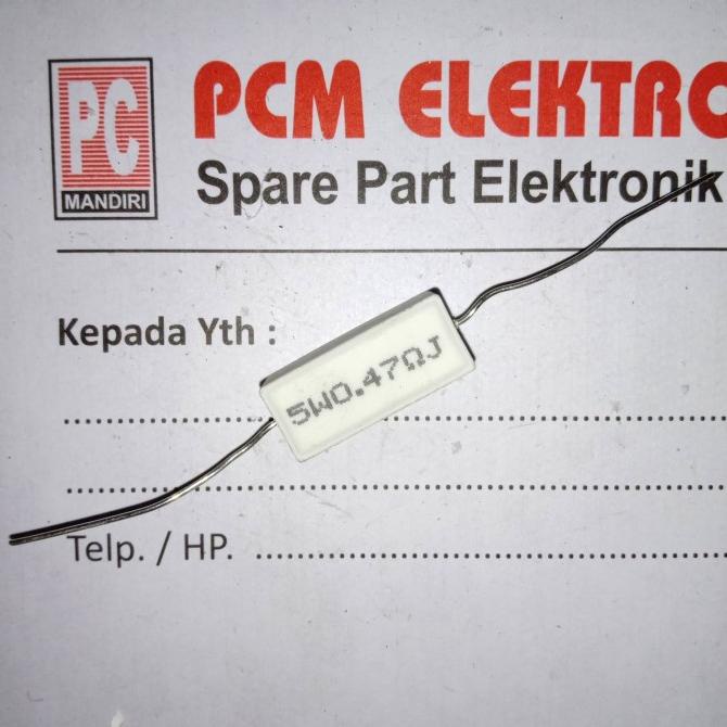 R 0.47 โอห์ม 0R47 0.47Ohm 5w 5watt 5 วัตต์ Resistor pcmelektrob90 รับประกัน