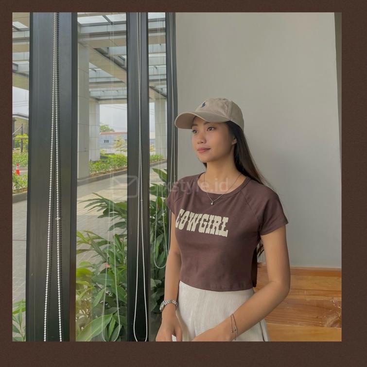 NEWEST Croptop Susane สีน้ําตาล / Croptop Cowgirls