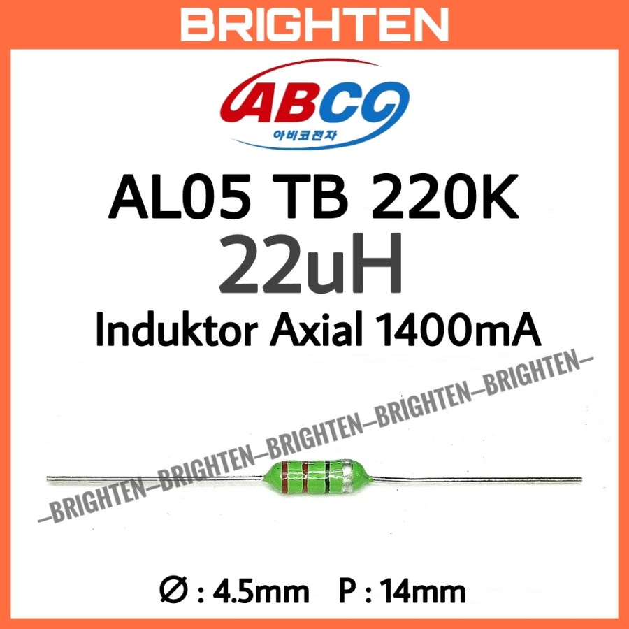 ABCO Axial Inductor 22uH 1400mA