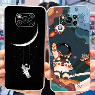 เคสโทรศัพท์มือถือ ซิลิโคนนิ่ม TPU ลายนักบินอวกาศน่ารัก สําหรับ Xiaomi Poco X3 Poco X3 Pro Poco X3 NFC PocoX3 X 3