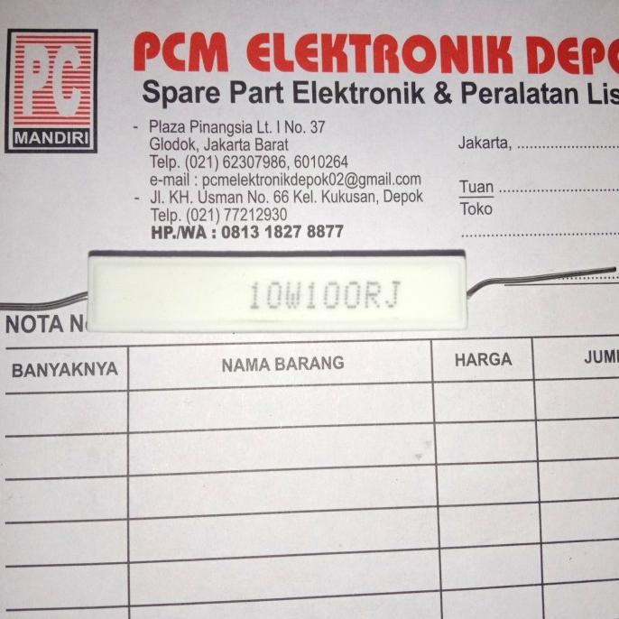 R 10w 100R 10W100RJ 100 โอห์ม 10 วัตต์ 100 R โอห์ม 10 วัตต์ Lime Resistor pcmelektrob90 รับเลย