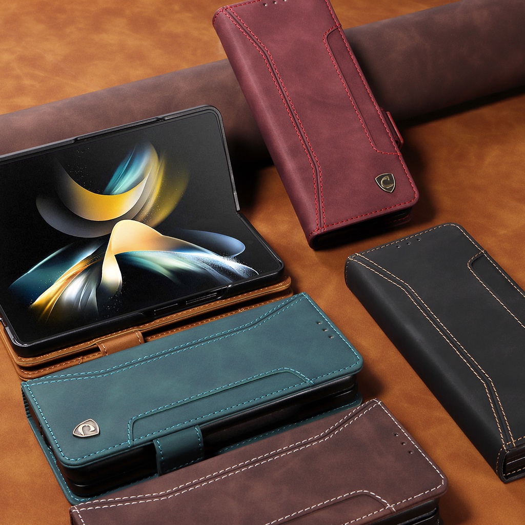 Samsung z Fold 2/3/4/5/6/7 z Flip 1/2/3/4/ CASEON FLIP WALLET CARD SLOT LEATHER CASE C001