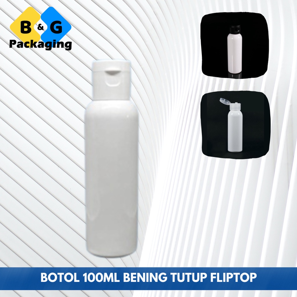 100ML WHITE FLIPTOP BOTTLE CLEAR WHITE BLACK / 100ML FLIPTOP ขวดพลาสติก REFILLABLE CONTAINER