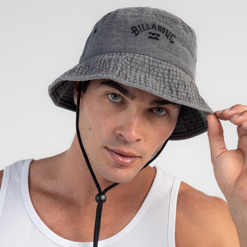 BILLABONG Peyote Hat Rimba Bucket Washed Grey Black ORIGINAL