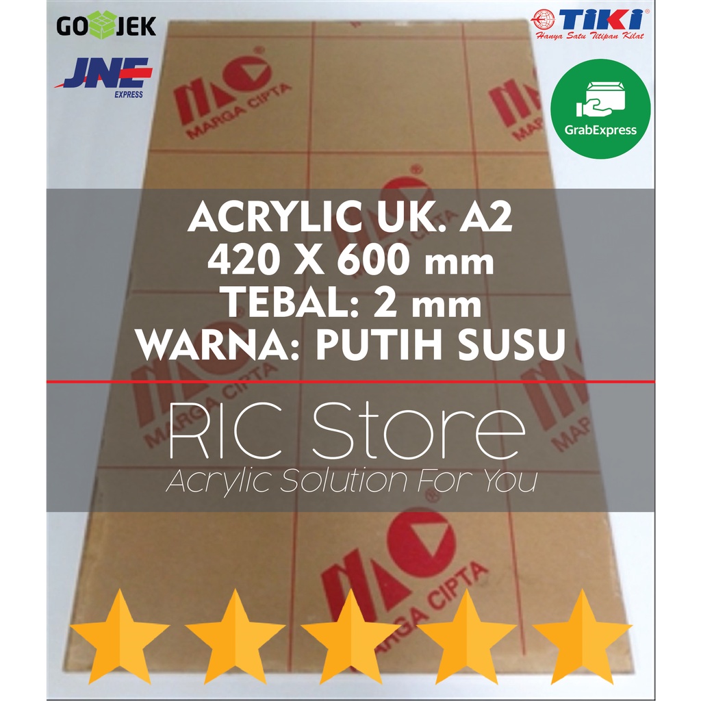 ขนาดแผ่นอะคริลิค / อะคริลิค A2 หนา 2mm MILK WHITE
