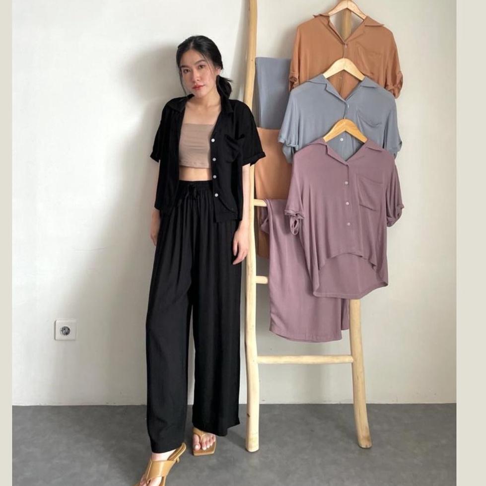 ราคาที่ถูกที่สุด [สวม Cameo] Gloria Homewear One-Set Top & Pants - ชุดเสื้อและกางเกง - ชุดเสื้อผ้าที