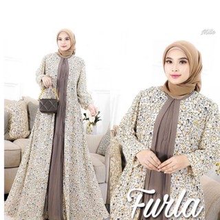 FURLA ใหม่ล่าสุด ชุดเดรสมุสลิม พิมพ์ลายดอกไม้ หรูหรา เรียบง่าย สไตล์มุสลิม แฟชั่นวัยรุ่น สําหรับผู้หญิง 110