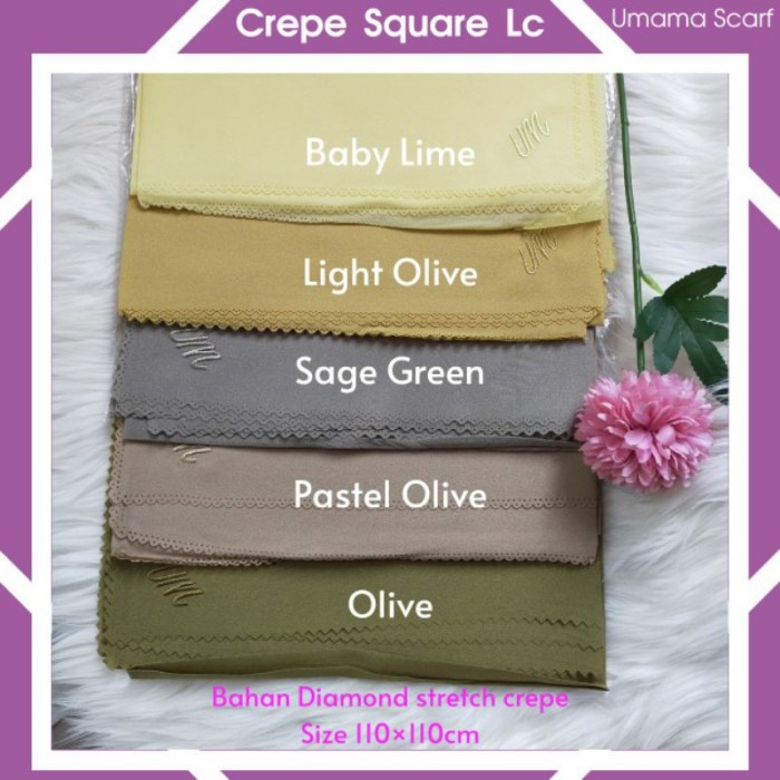 Elzata hijab Square Hijab Square Hijab Umama Scraf Crepe Square Lc Diamond Square Hijab - SALMON H6E