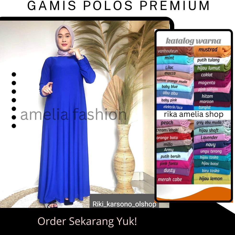 CHEKOUT amelia FASHION - PLAIN JERSEY gamis ALL SIZES FIT TO XL/GAMISTERBARU/dress/rika amelia shop/