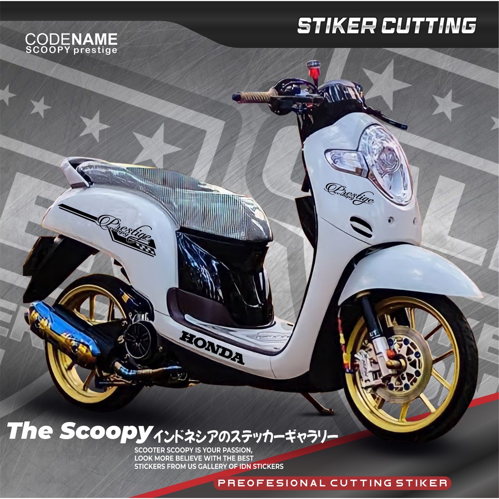 MINIMALIST SCOOPY STICKERS ตัดเหล็กมอเตอร์ Scoopy prestige มีสไตล์