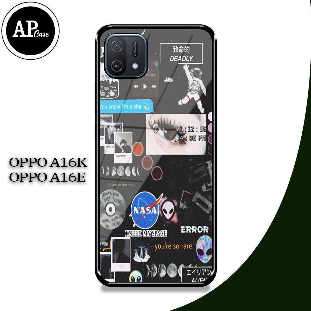 HP OPPO A16K / A16E Hardcase 2D Glossy Case ล่าสุด NASA Motif Ap Case - Custom Case - Casing - Hardc