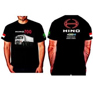 เสื้อยืดแขนสั้น พิมพ์ลาย Hino 700 Truck Dump สีดํา