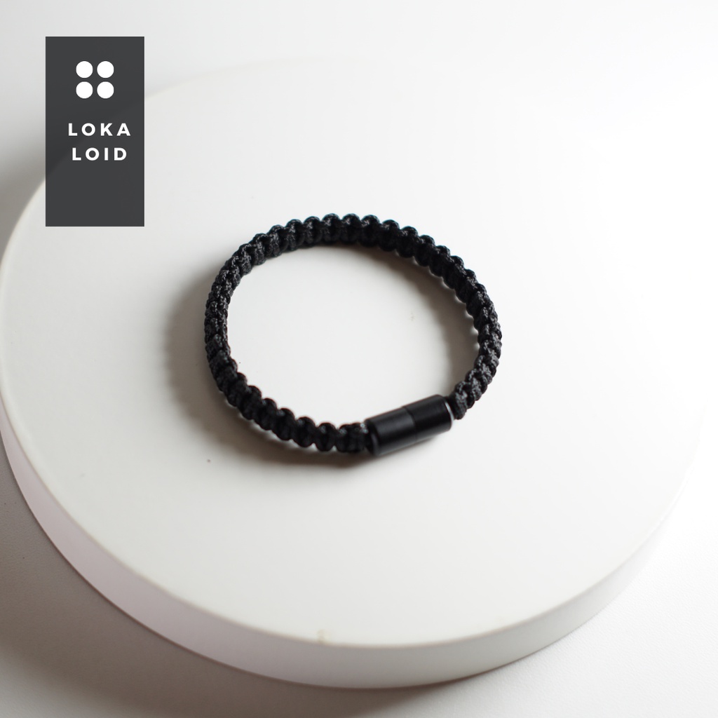 Casual Black Hollow Cobra Knot Paracord Bracelet Original Design By Lokaloid