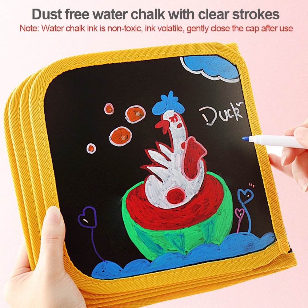 [ตอนที่] สมุดวาดภาพแบบพกพา 10 หน้า ฟรีมาร์กเกอร์สามารถใช้สมุดวาดภาพพกพาซ้ําได้ RB9