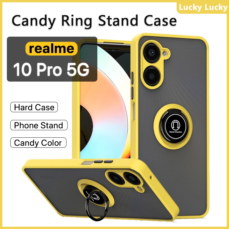 หรูเคส Realme 10 Pro Realme 9 Pro Plus 9i หรา ที่วางแหวนอะครีลิคแบบแข็ง เคส กันกระแทก รองรับรถ ที่วางแม่เหล็ก ที่วางโทรศัพท์ ขาตั้งนิ้ว ปกป้องกล้อง