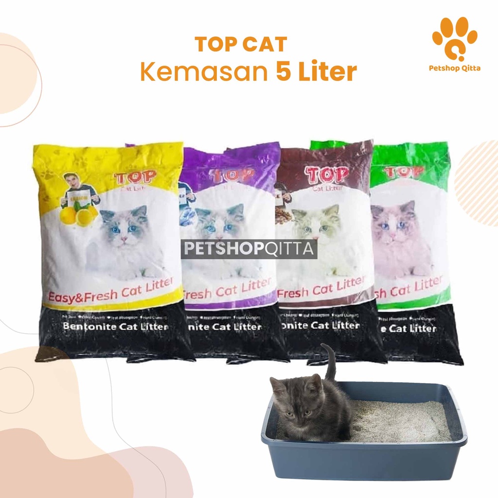 TOP Cat Litter 5 LITERS - Top Bentonite Cat Litter 5LT