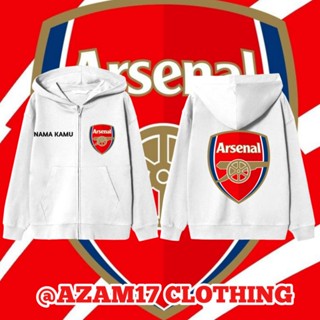 เสื้อแจ็กเก็ต เสื้อฮู้ดดี้ มีซิป ลายทีมฟุตบอล Arsenal สําหรับเด็ก